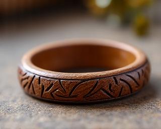Pulsera de madera con grabado artesanal